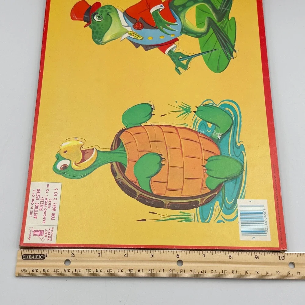 Vintage Milton Bradley Aptitude Tested Puzzles Rooster Turtle‎ Frog Set of 2